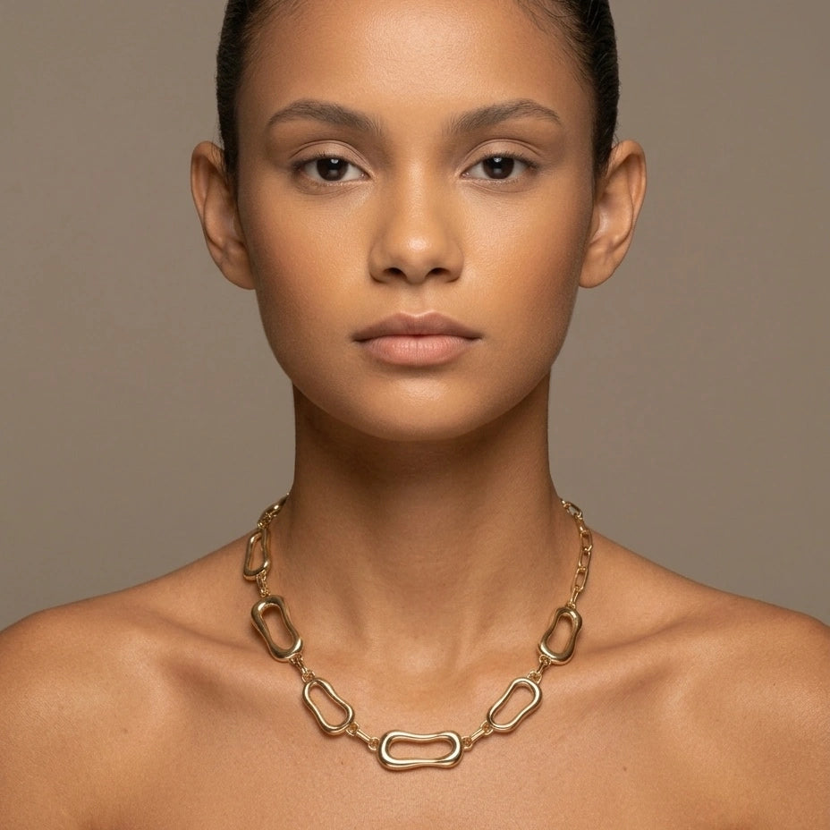 Fluid Gold Statement Necklace – view 4