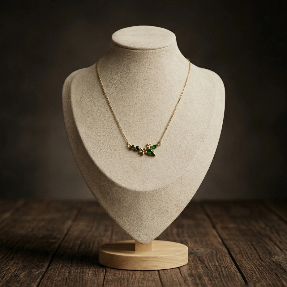 Emerald Flora Pendant Necklace