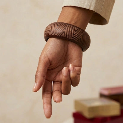 Carved Wooden Bangle – view 4