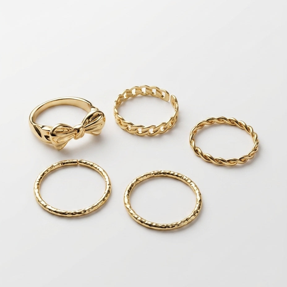 Bow & Twist Stackable Ring Set – view 2