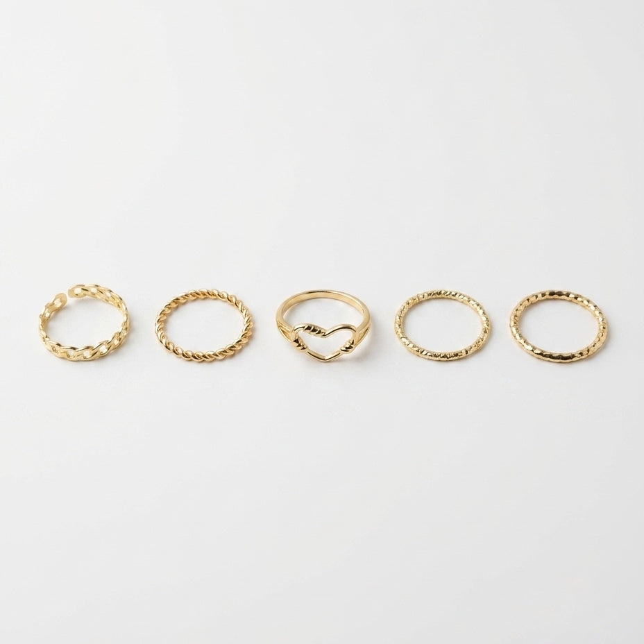 Mini Heart Stackable Ring Set – view 2
