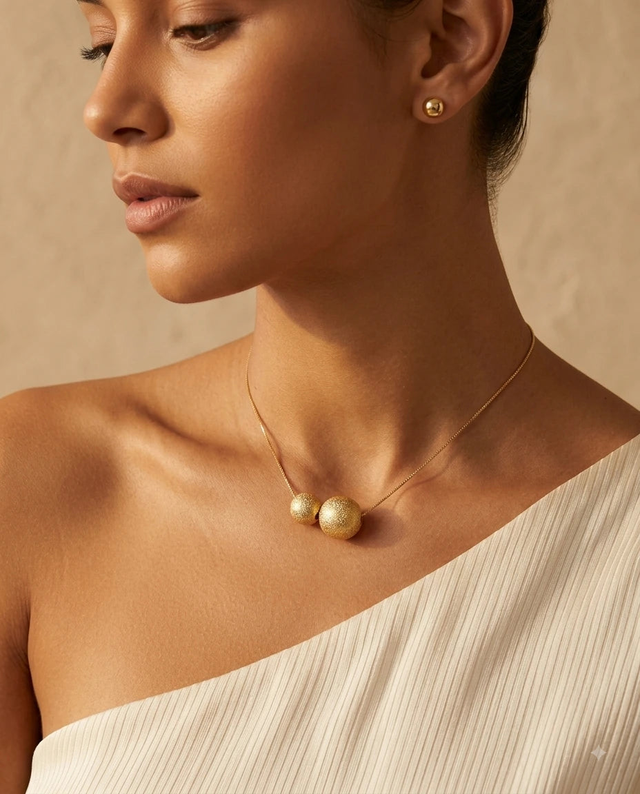 Duo Sphere Pendant Necklace