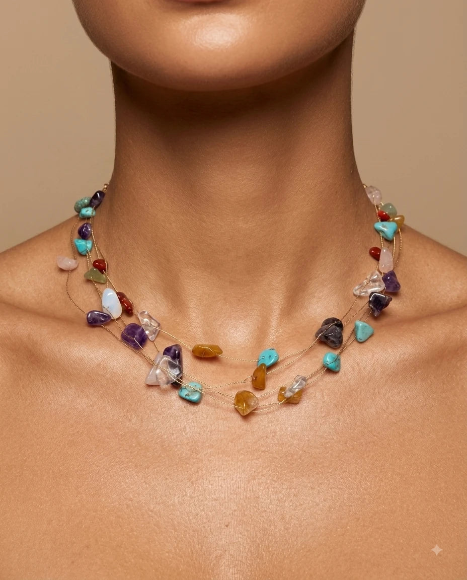 Multi-Strand Gemstone Necklace - view 2