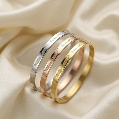 Engraved Tri-Tone Cuff Bangle Set – Nische
