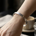 Checkered Silver Cuff Bangle – Nische