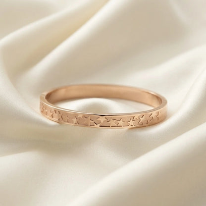 Star-Engraved Rose Gold Cuff Bangle – view 2