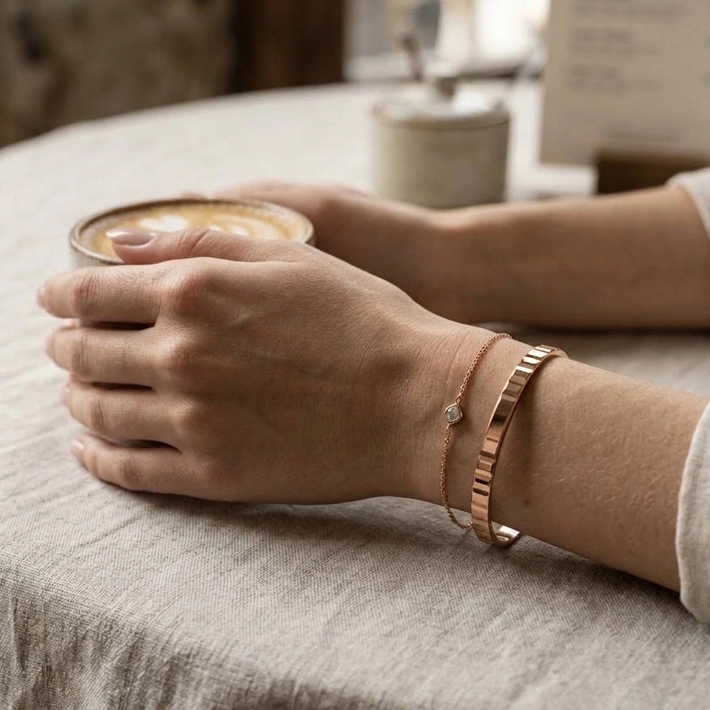 Plain Polished Rose Gold Cuff Bangle – Nische