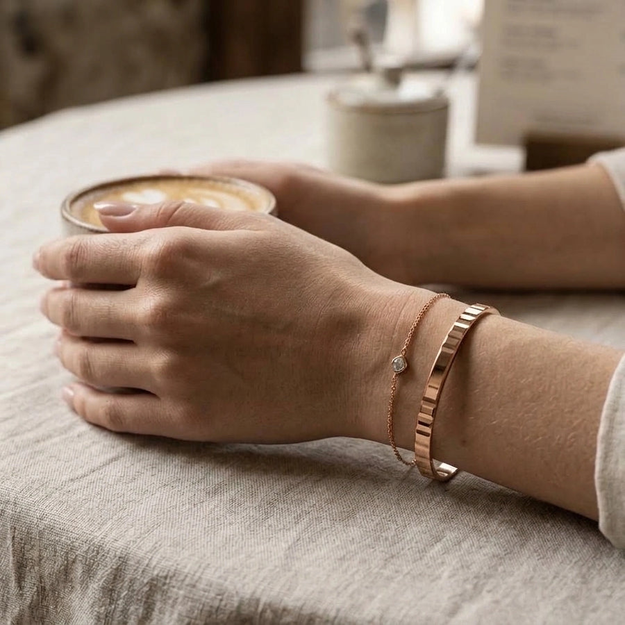 Plain Polished Rose Gold Cuff Bangle – Nische