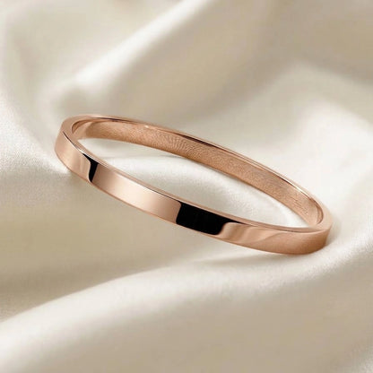 Plain Polished Rose Gold Cuff Bangle – view 2