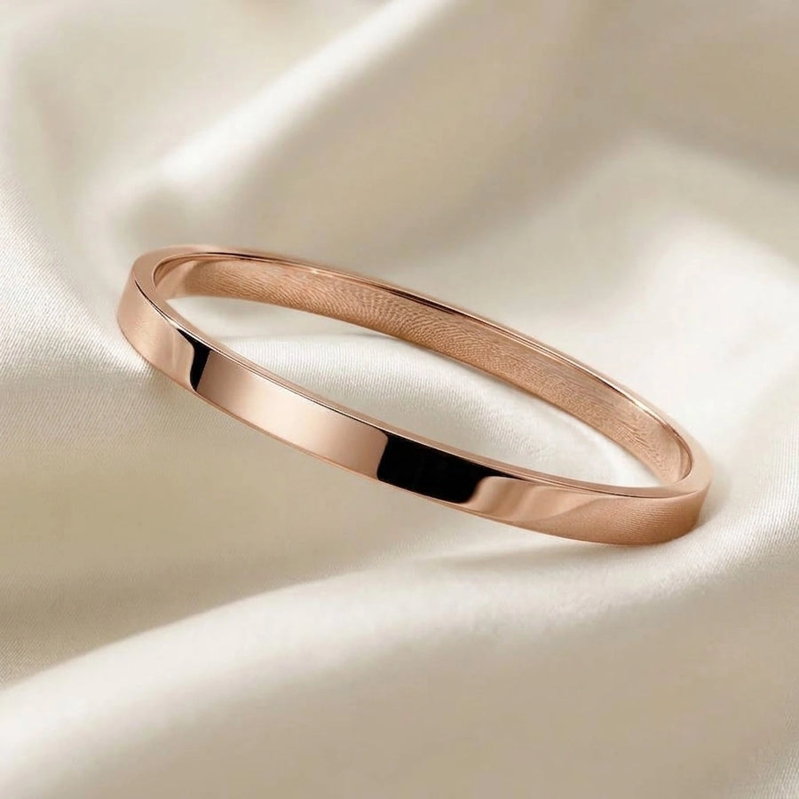 Plain Polished Rose Gold Cuff Bangle – Nische