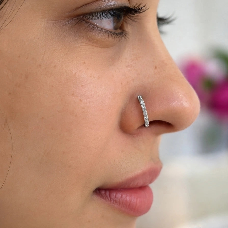 Silver Nose Ring Hoops – Nische