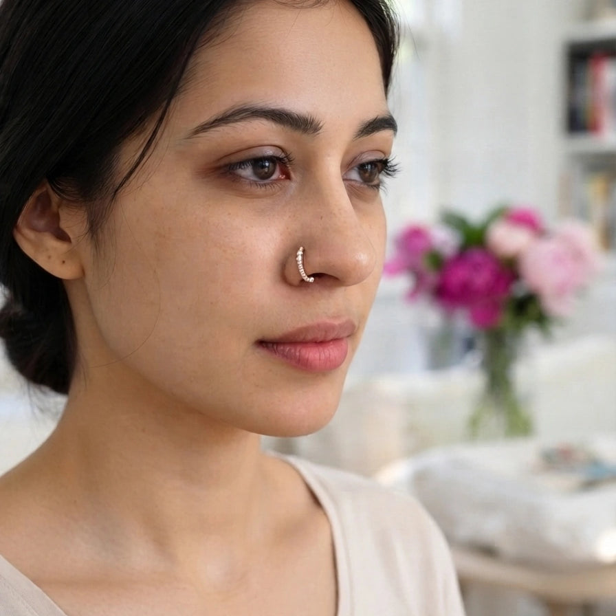 Gold Nose Ring Hoops – view 2