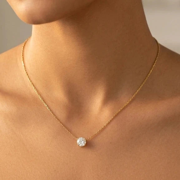 White Solitaire Pendant Necklace – Nische