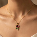 Crimson Sunflower Pendant Necklace – Nische