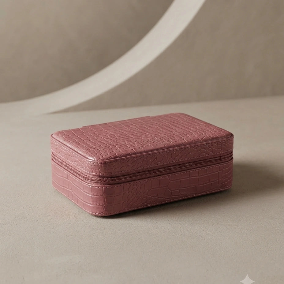 Croc-Texture Zip Jewellery Box – view 2