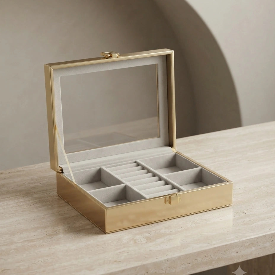 Open Glass Jewelry Organizer Box – view 4
