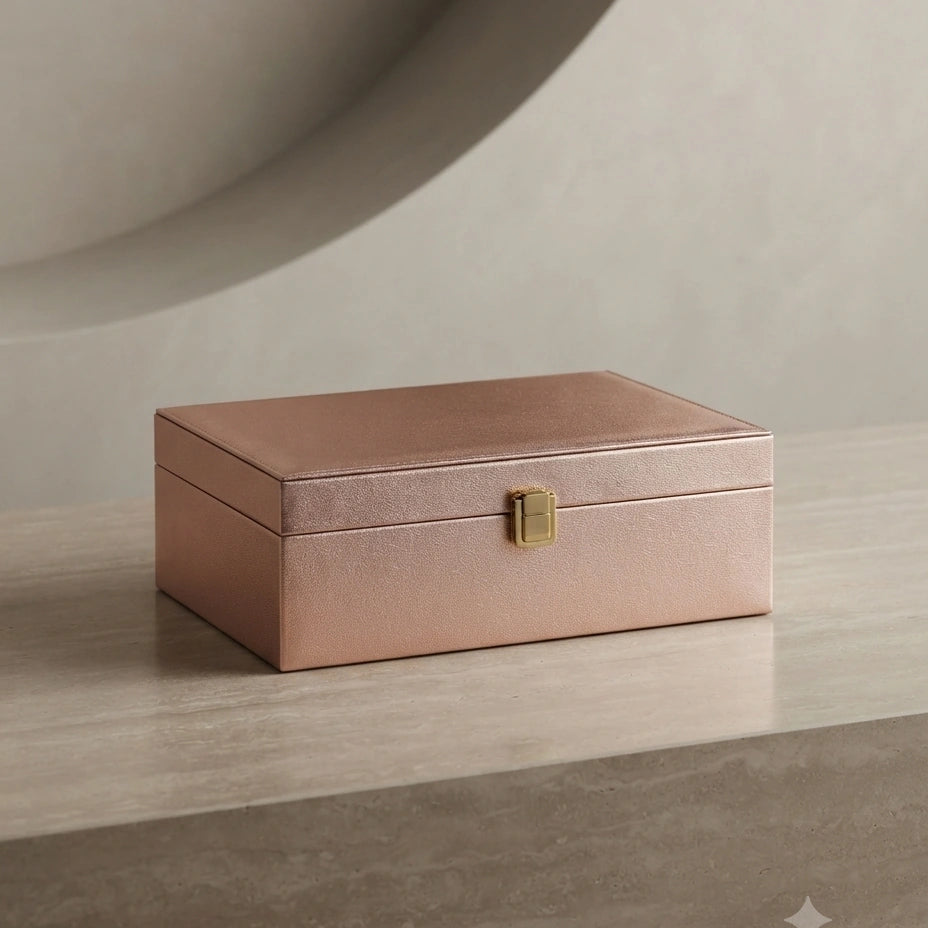 Rose Gold Mirrored Two-Tier Jewellery Box – Nische