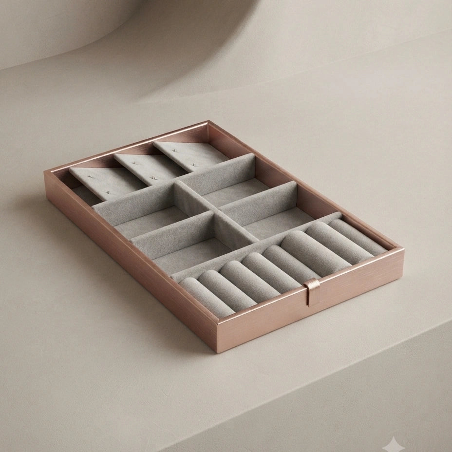 Rose Gold Mirrored Two-Tier Jewellery Box – view 3