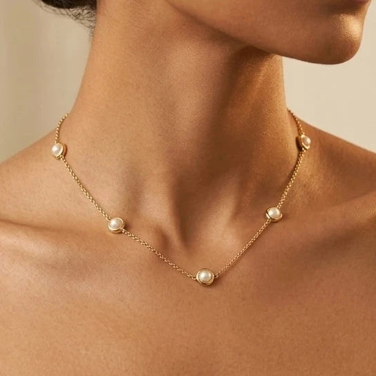Celestial Pearl Station Necklace