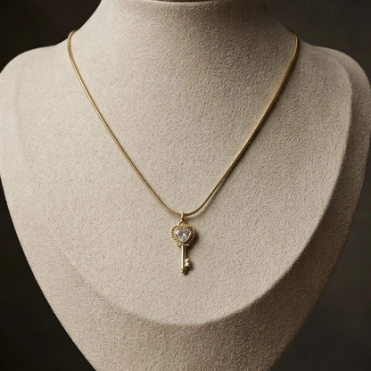 Vintage Heart Key Pendant