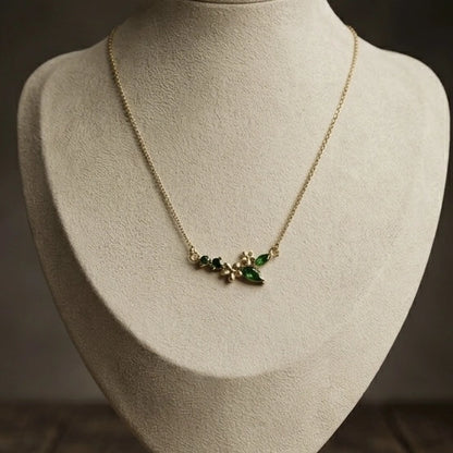 Emerald Flora Pendant Necklace