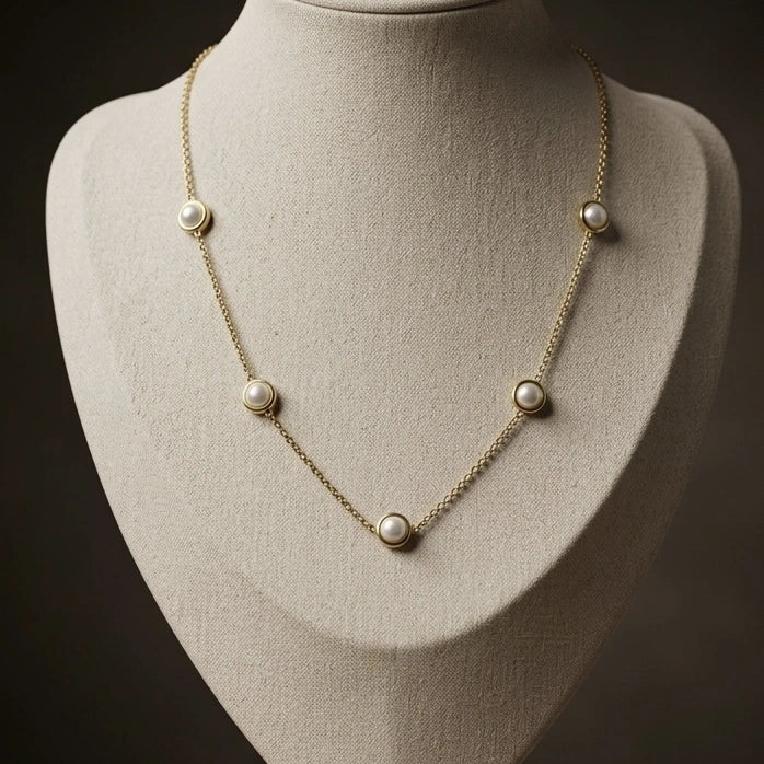 Celestial Pearl Station Necklace