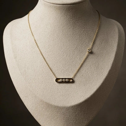 Triple Gem Bar Necklace