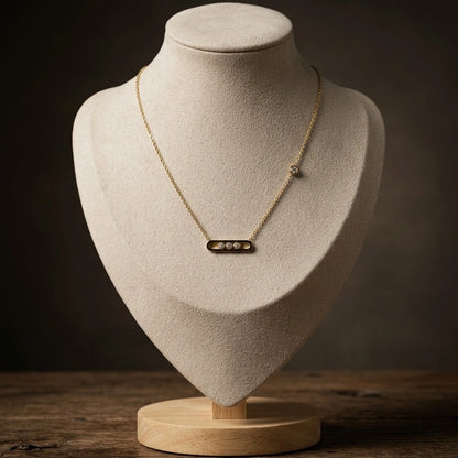 Triple Gem Bar Necklace