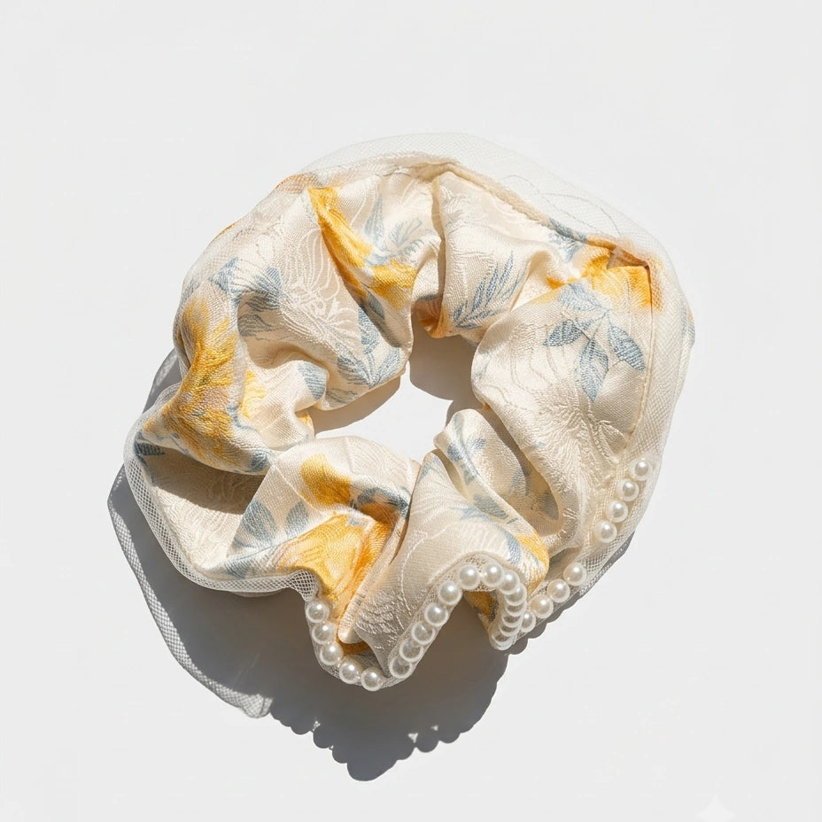 Pearl Jacquard Scrunchie