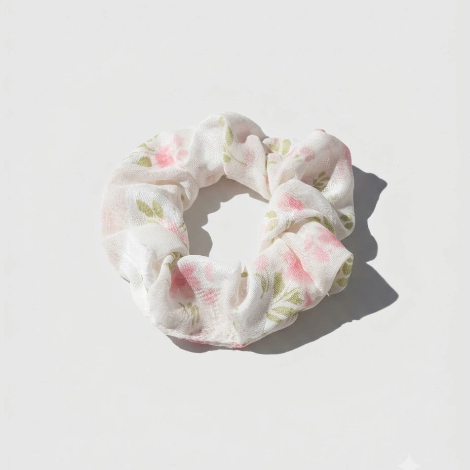 Soft Floral Hair Scrunchie