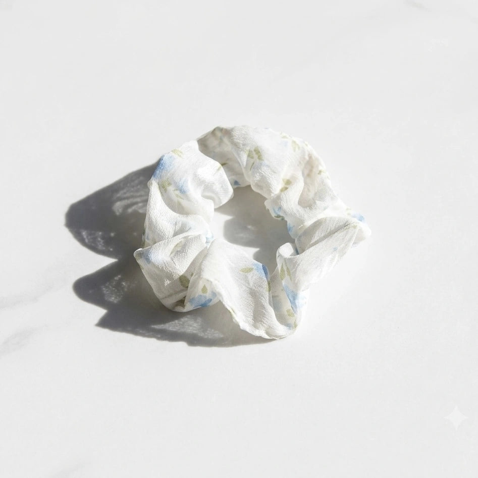 Soft Floral Hair Scrunchie