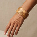 Wide Woven Straw Cuff Bangle – Nische