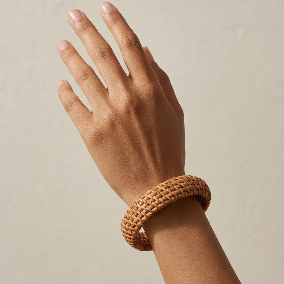 Slim Woven Straw Bangle – view 2