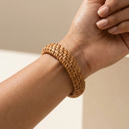 Slim Woven Straw Bangle – view 3