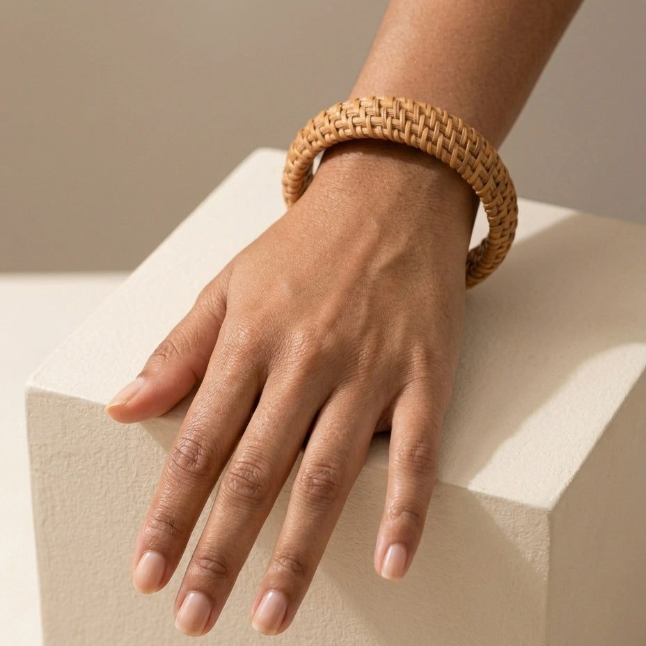 Slim Woven Straw Bangle – view 4