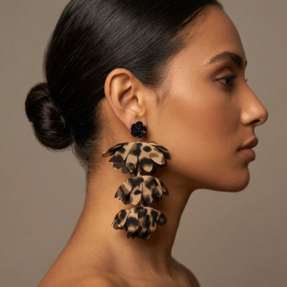 Leopard Tiered Drop Earrings – view 3
