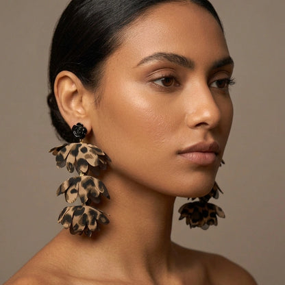 Leopard Tiered Drop Earrings – view 4