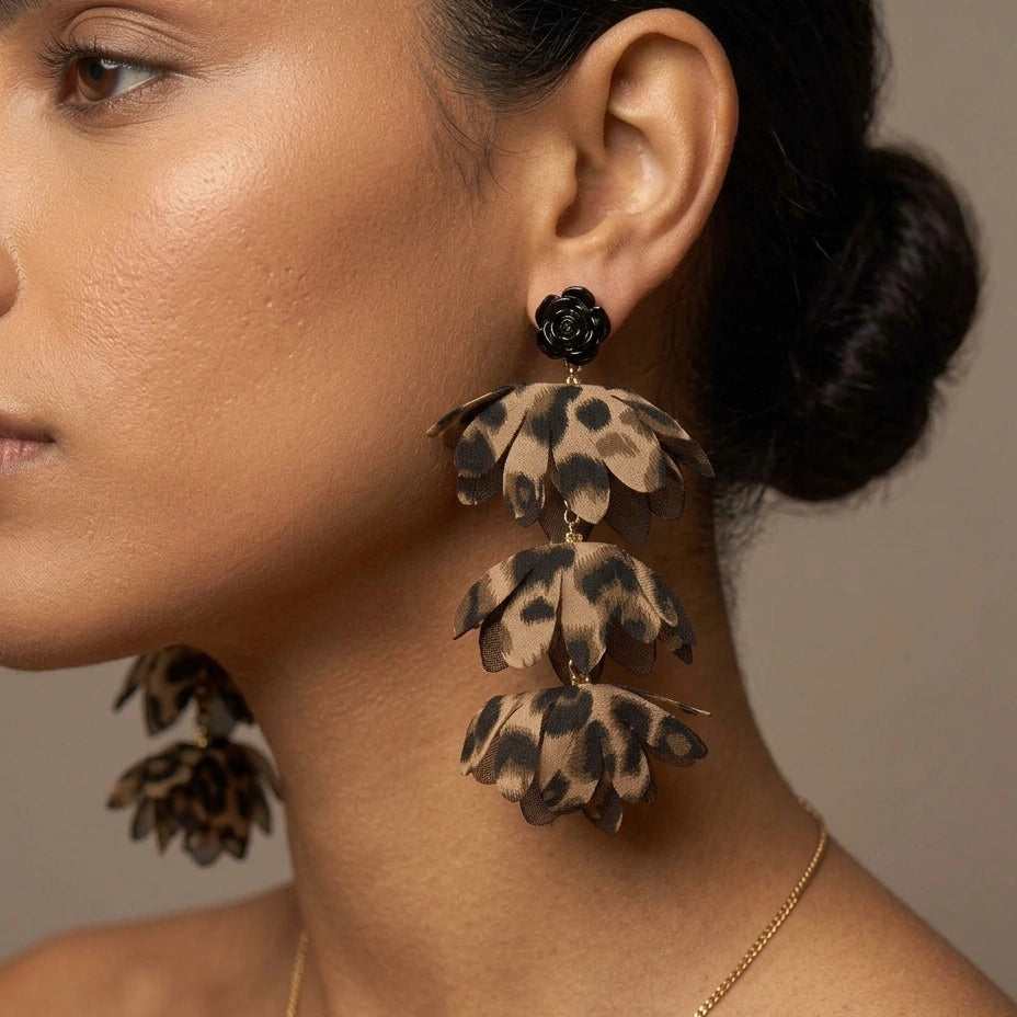 Leopard Tiered Drop Earrings – Nische