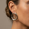 Double Hoop Silver Earrings – Nische