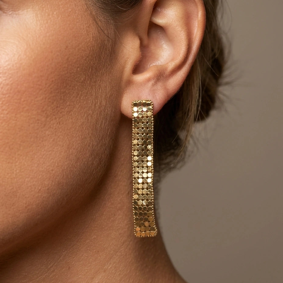 Golden Mesh Drop Earrings – view 2