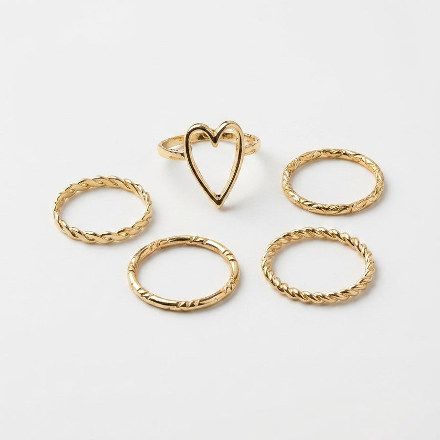 Open Heart Stackable Ring Set – Nische