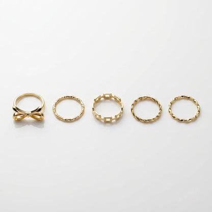 Bow & Link Stackable Ring Set – Nische