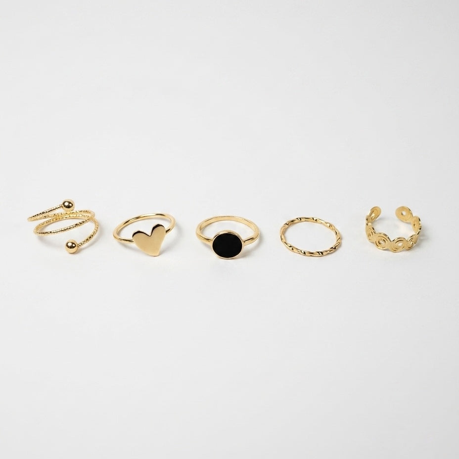 Black Heart Stackable Ring Set – Nische