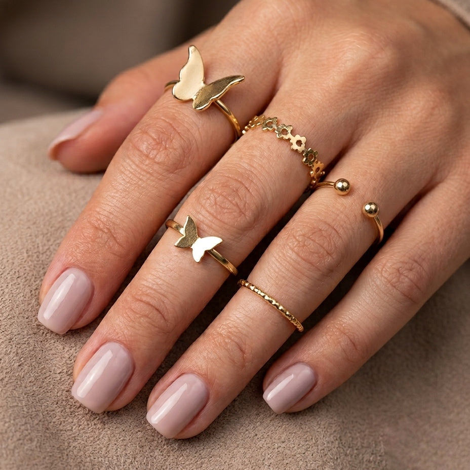 Butterfly Stackable Ring Set – Nische