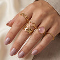 Rose Quartz Heart Stackable Ring Set – Nische