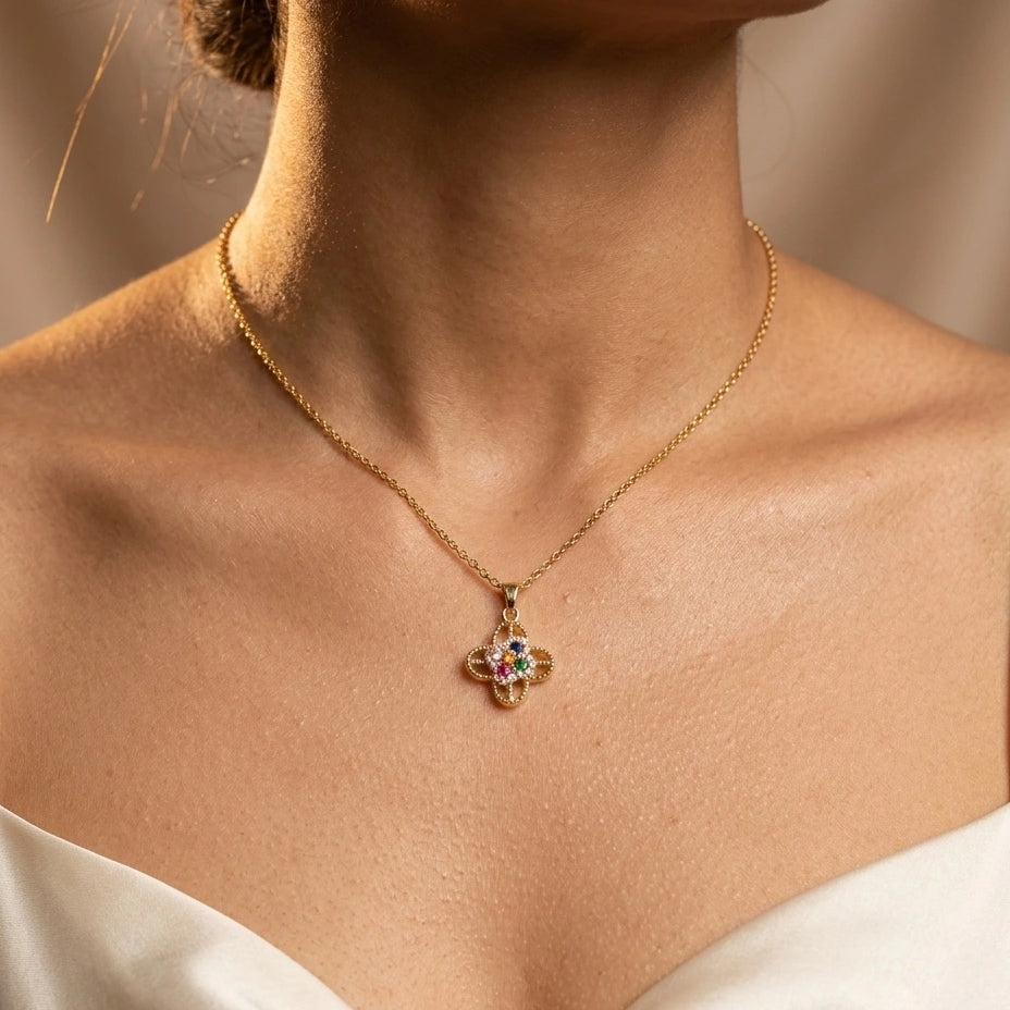 Elegant gold pendant necklace for women