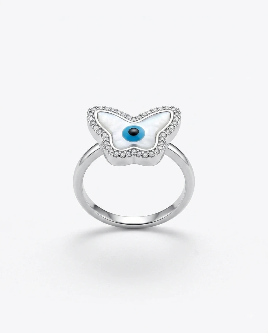 Butterfly Evil Eye Ring