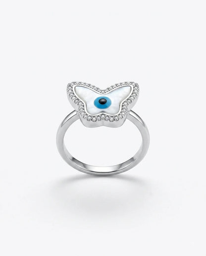 Butterfly Evil Eye Ring