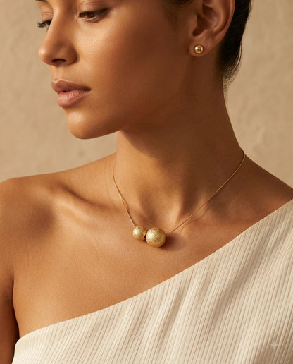 Duo Sphere Pendant Necklace