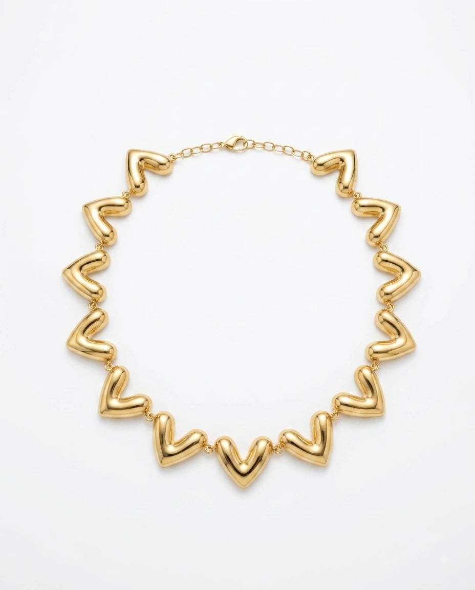 Gold V-Link Necklace - view 2